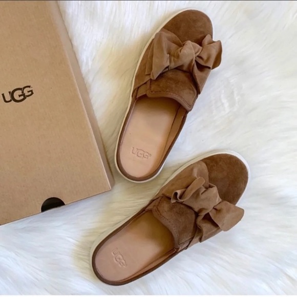 UGG Shoes - UGG Lucy Bow Suede Sneaker Mules
